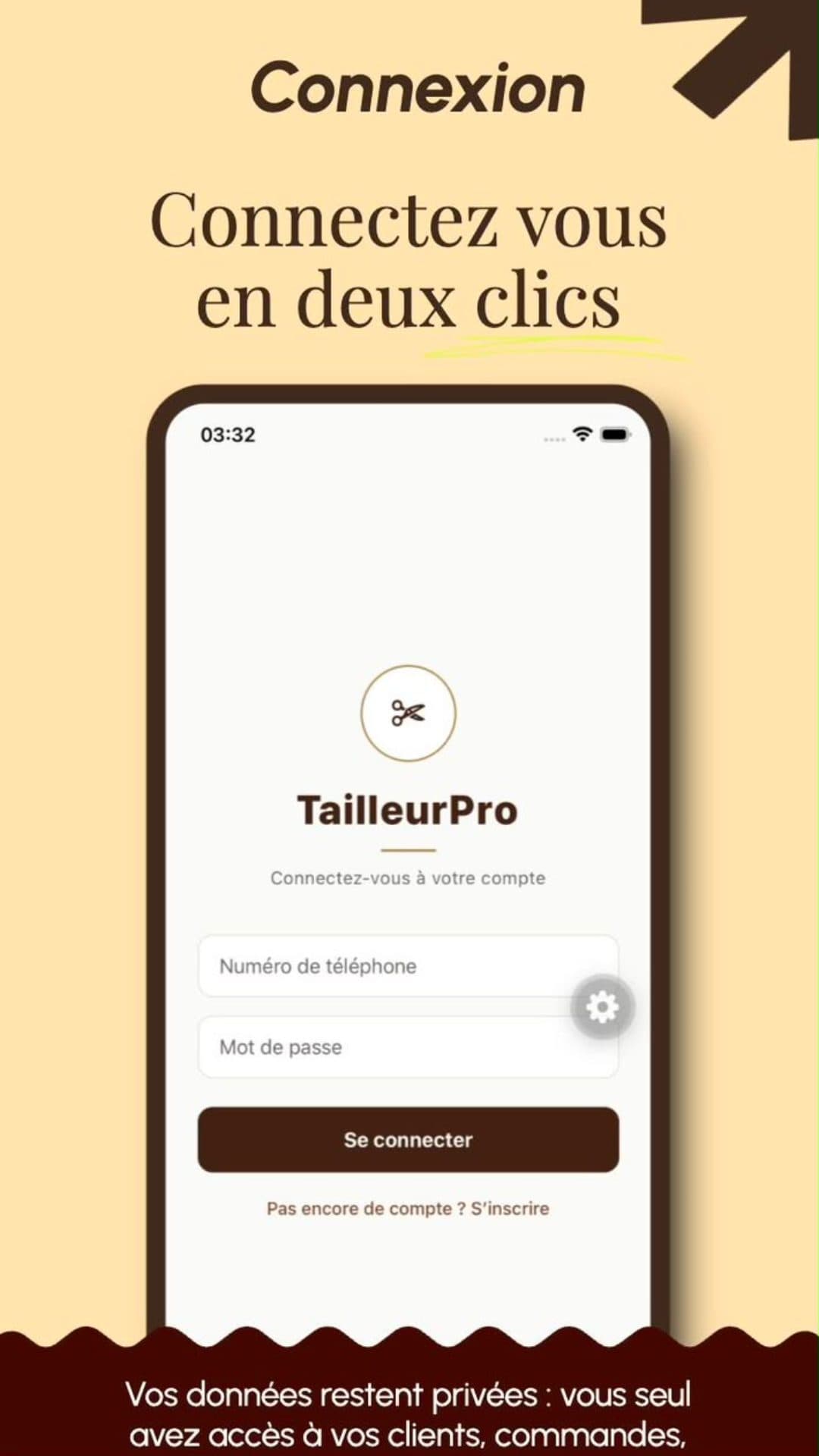 Écran de connexion par numéro de téléphone